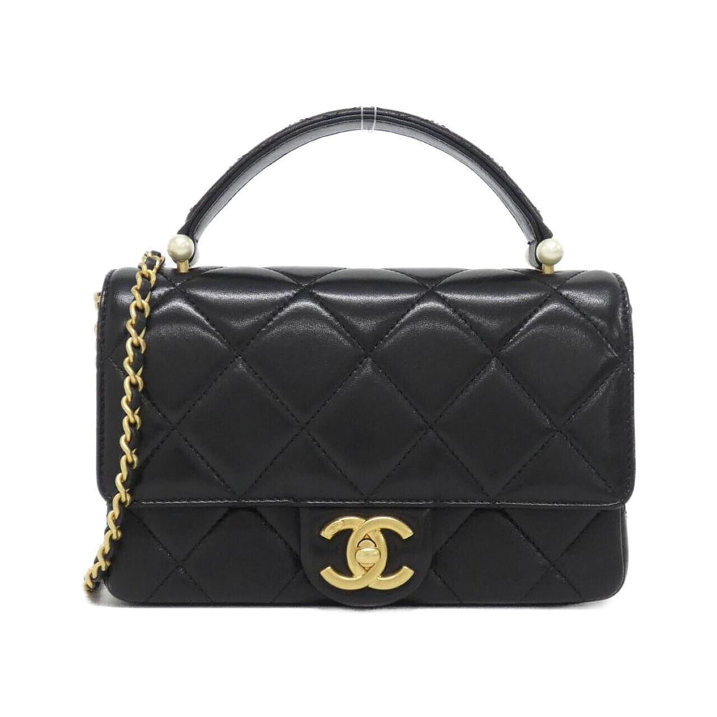Chanel Black Leather Handbag (Pre-Owned)