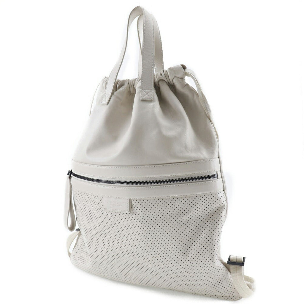 Bottega Veneta Ivory Leather Backpack (Pre-Owned)