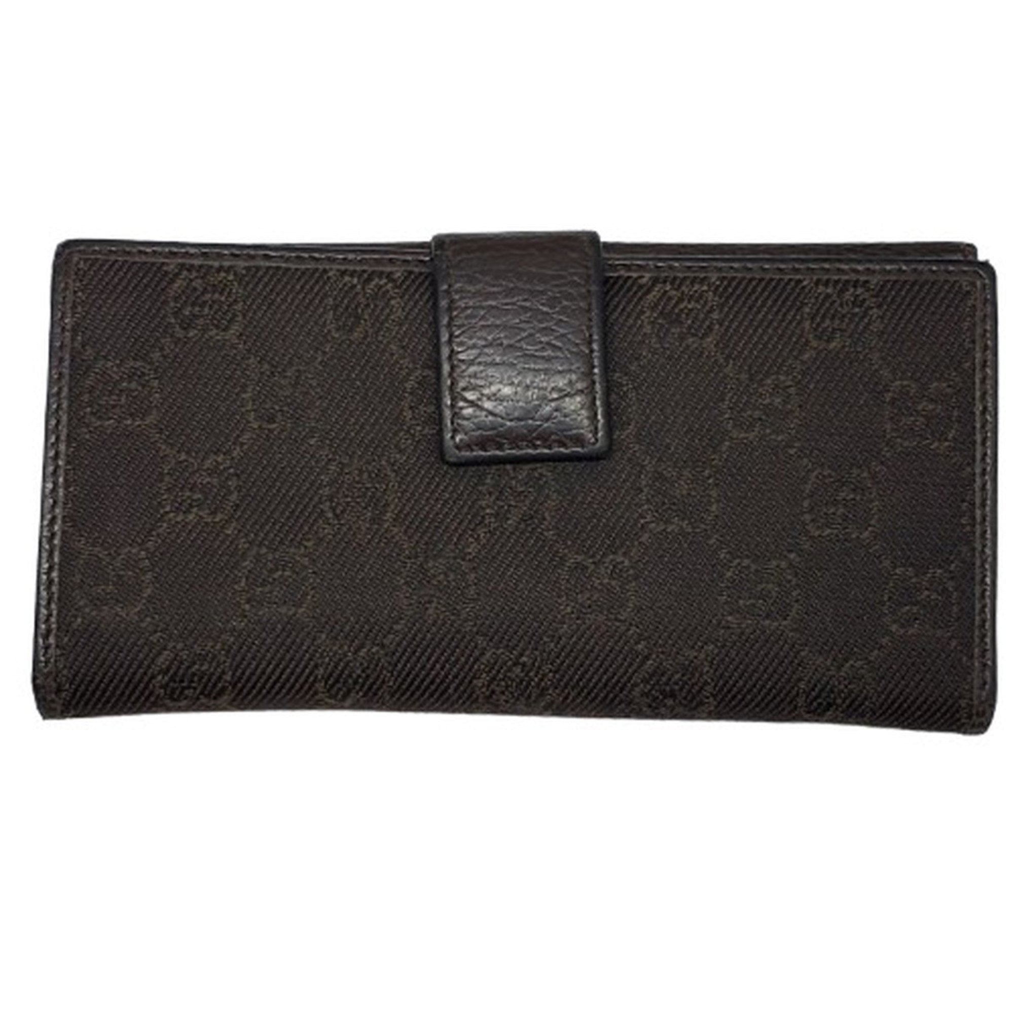 Gucci Brown Gg Canvas Long Wallet (Bi-Fold) (Pre-Owned)