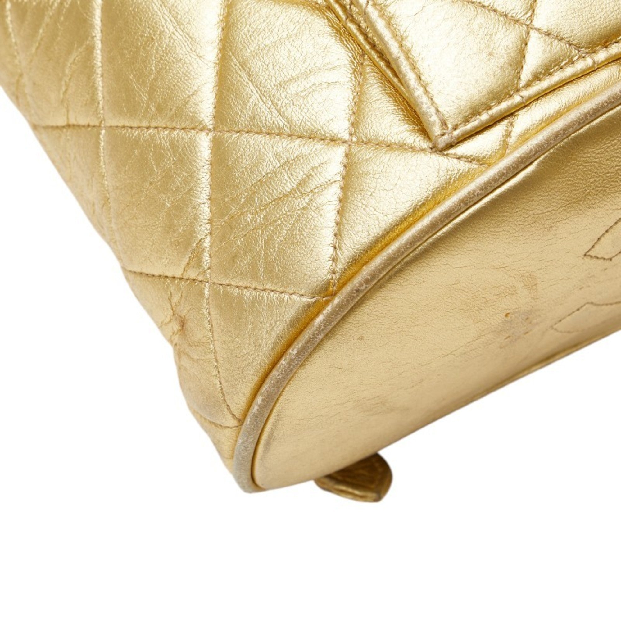 Chanel Gold Leather Backpack (Pre-Owned)