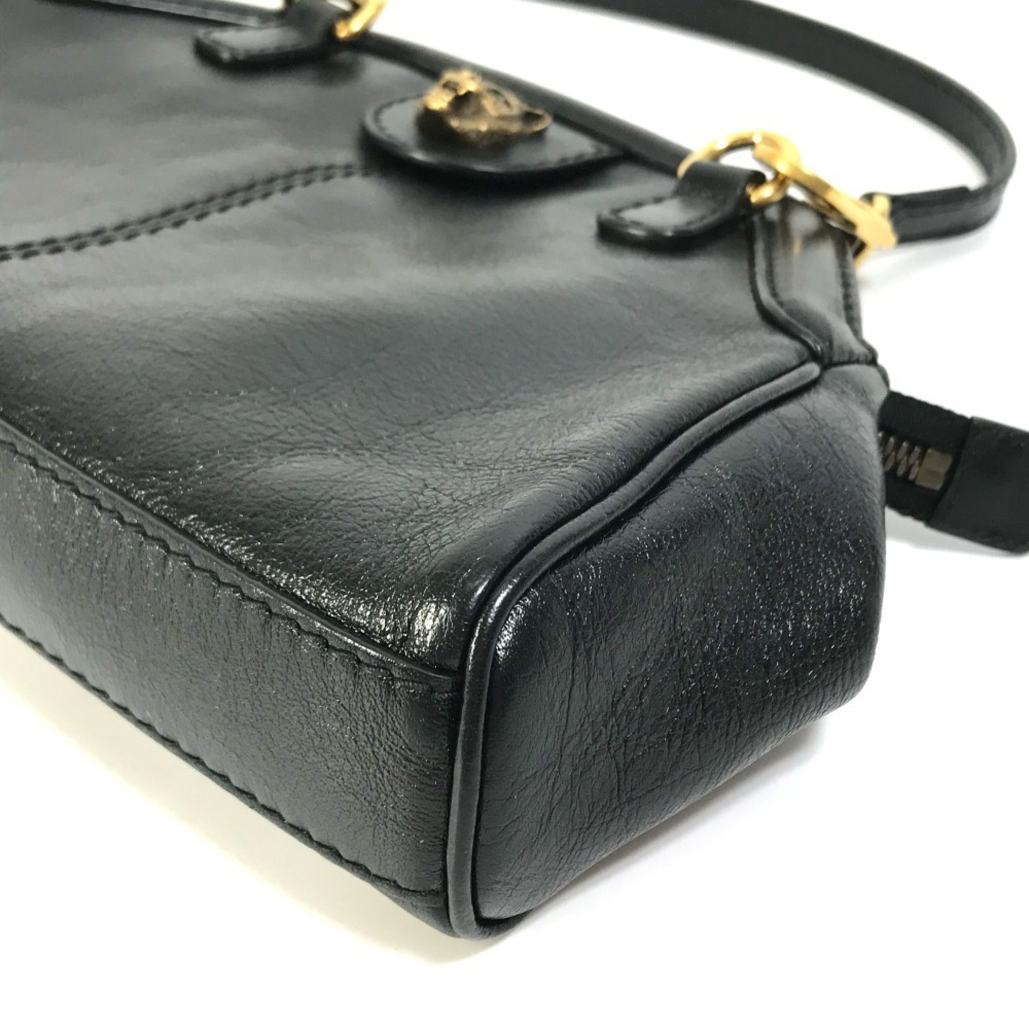 Gucci Black Leather Clutch Bag Shoulder Bag (Pre-Owned)