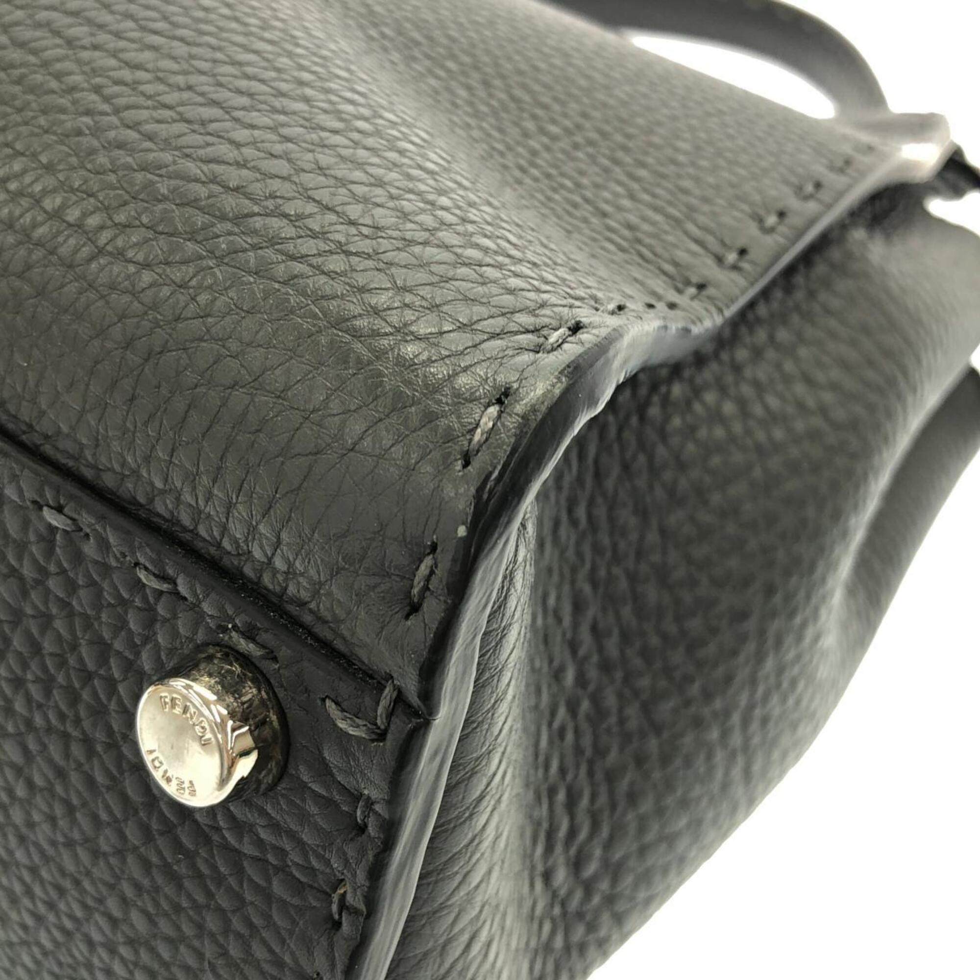 Fendi Gray Leather Handbag (Pre-Owned)
