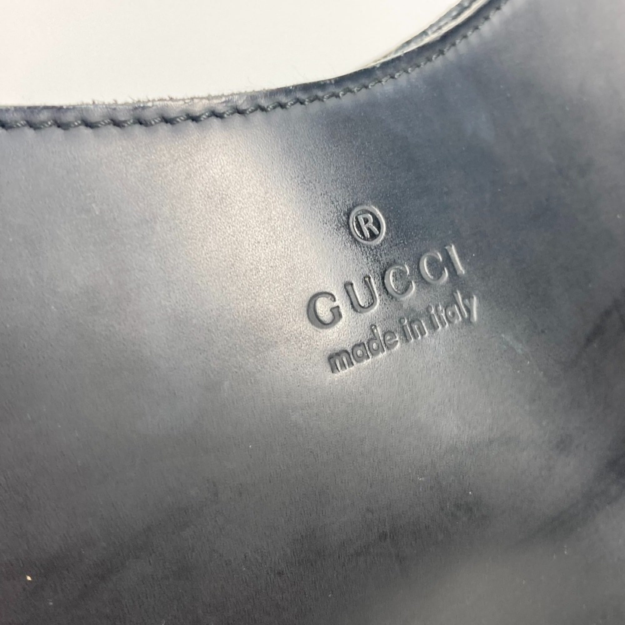 Gucci Black Red Color Leather Handbag Shoulder Bag (Pre-Owned)