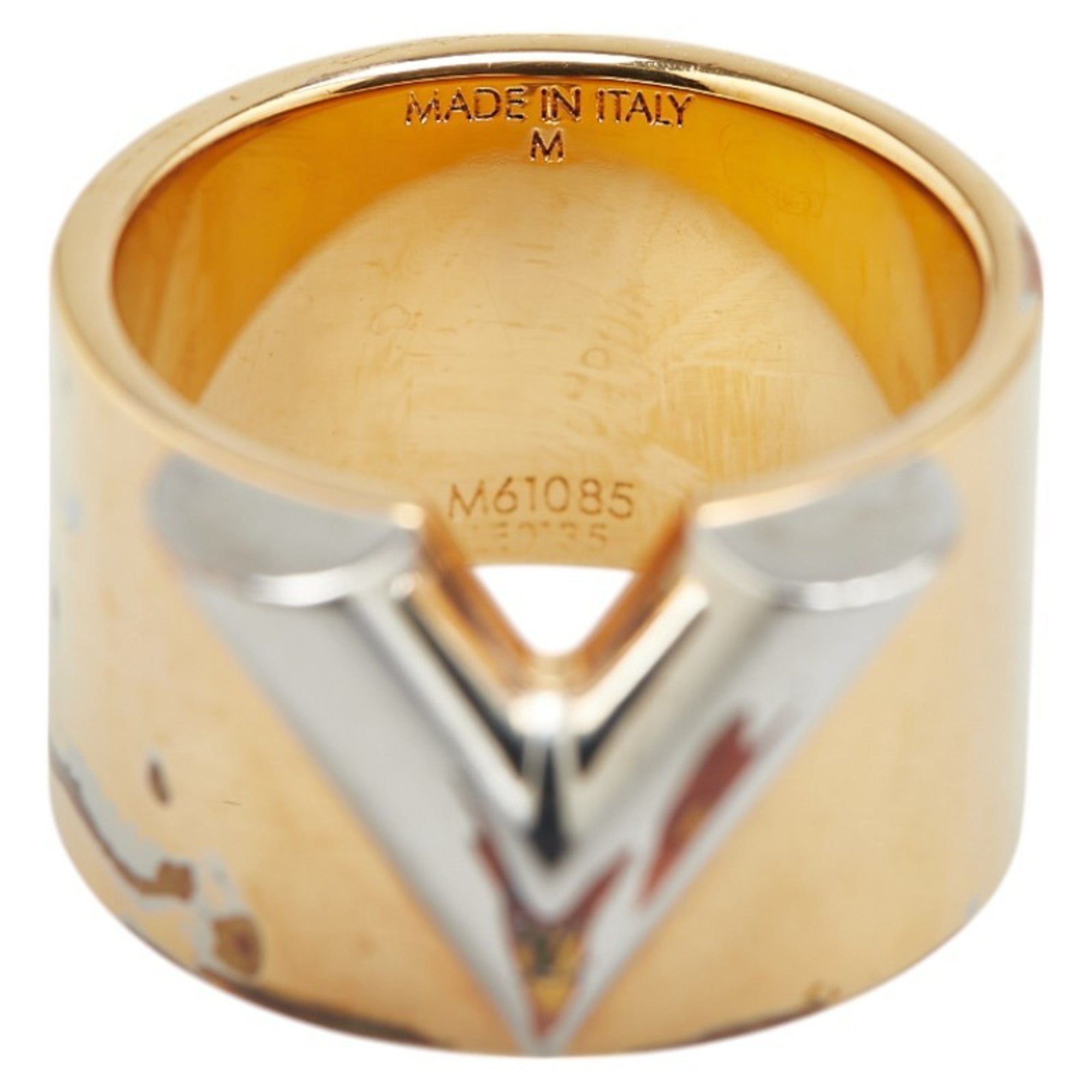 Louis Vuitton Gold Silver Metal Band Ring (Pre-Owned)