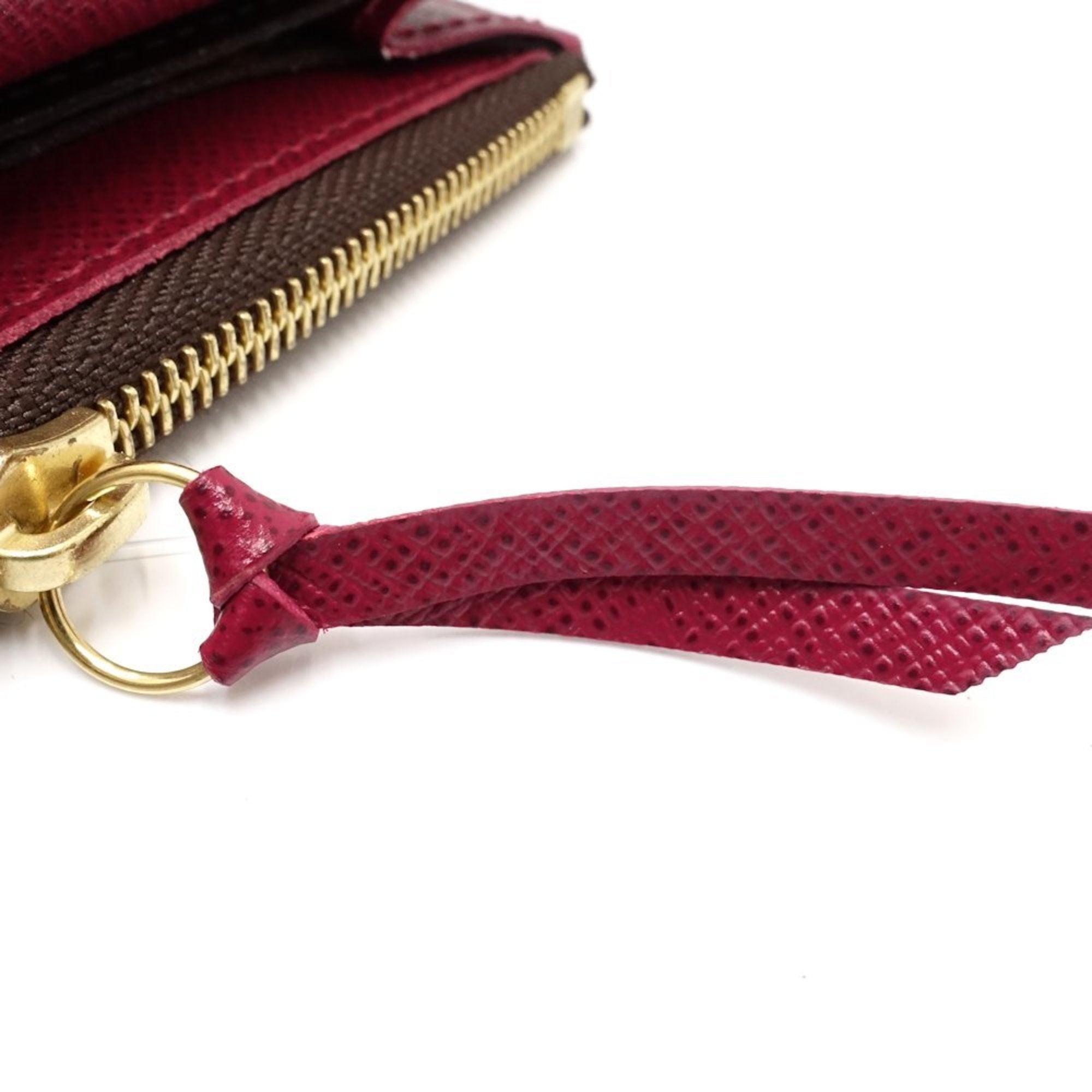 Louis Vuitton Brown Fuchsia Canvas Long Wallet (Bi-Fold) (Pre-Owned)