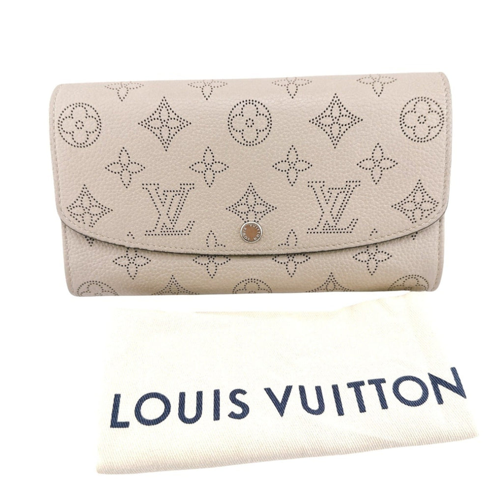 Louis Vuitton Beige Galle Monogram Mahina Leather Long Wallet (Tri-Fold) (Pre-Owned)