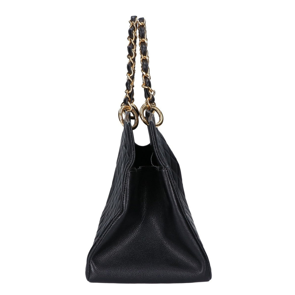 Chanel Black Grained Calfskin Handbag Tote Bag (Pre-Owned)
