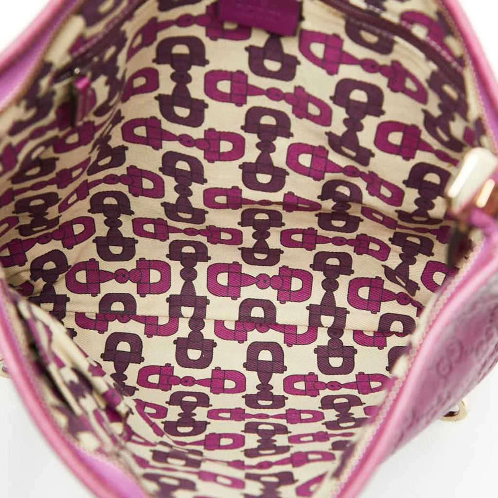 Gucci Purple Leather Shoulder Bag (Pre-Owned)
