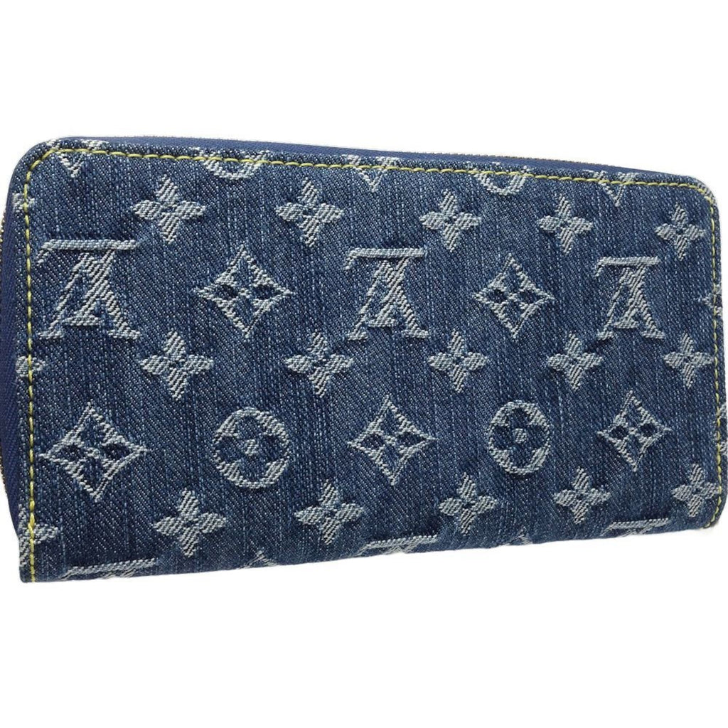 Louis Vuitton Monogram Denim Blue Monogram Monogram Denim Long Bill Wallet (Bi-Fold) (Pre-Owned)