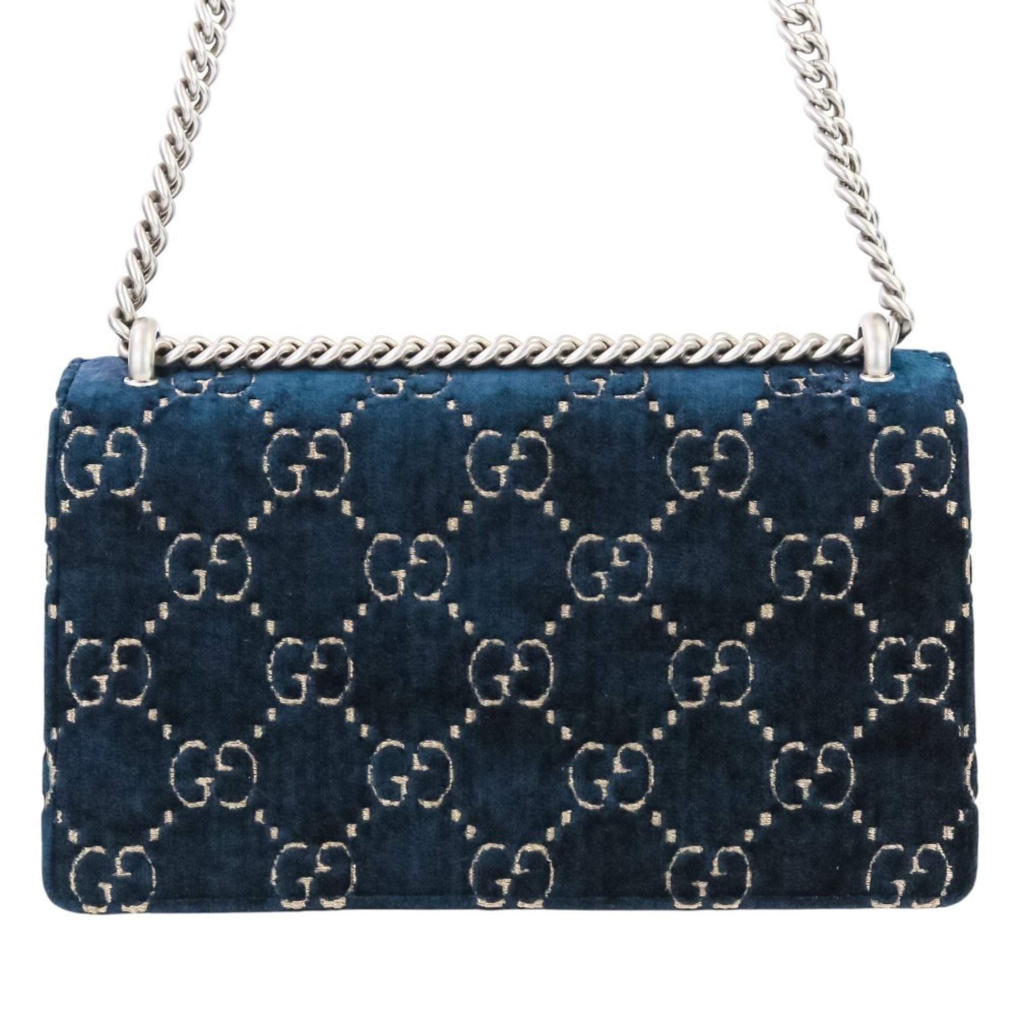 Gucci Navy Velvet Shoulder Bag (Pre-Owned)