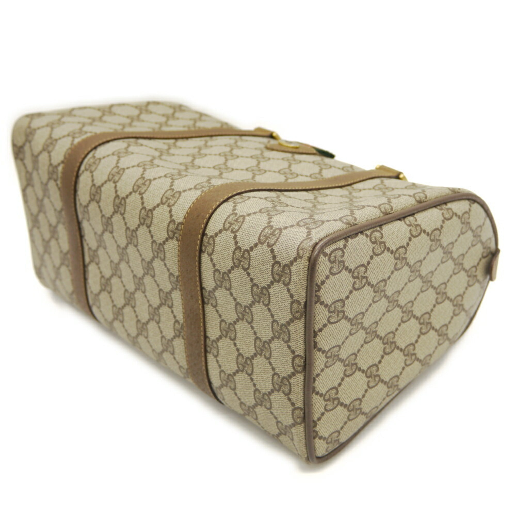 Gucci Beige Pvc Leather Boston Bag (Pre-Owned)