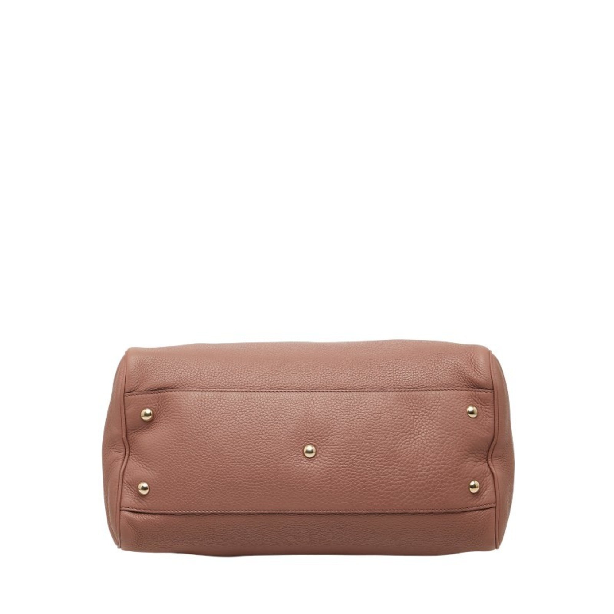 Gucci Pink Leather Handbag Shoulder Bag (Pre-Owned)