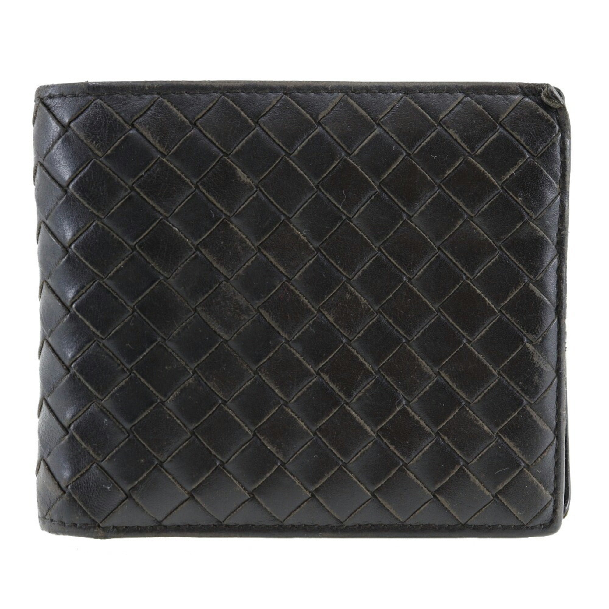 Bottega Veneta Intrecciato Dark Brown Leather Wallet (Bi-Fold) (Pre-Owned)