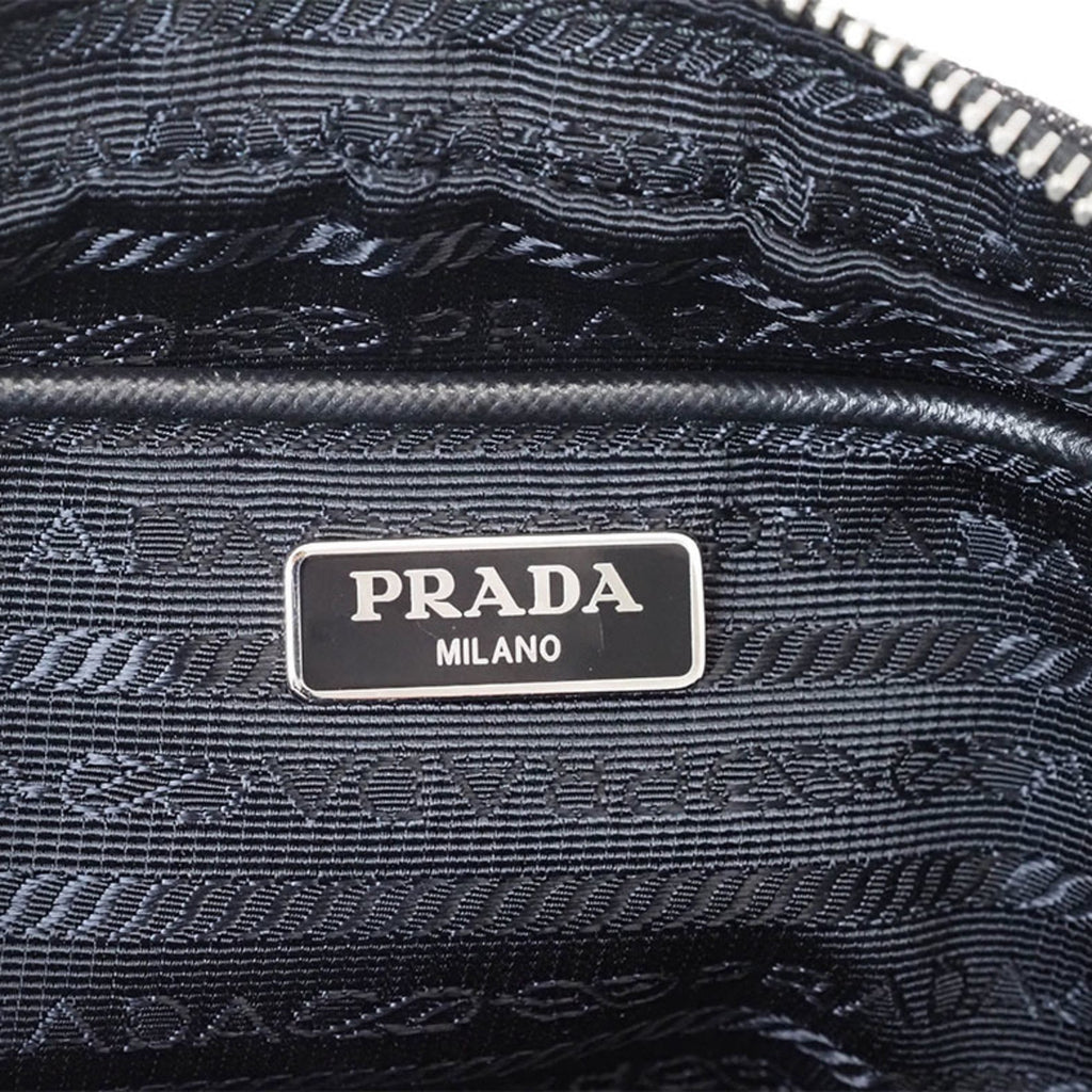 Prada Black Cotton Pochette Pouch Shoulder Bag (Pre-Owned)
