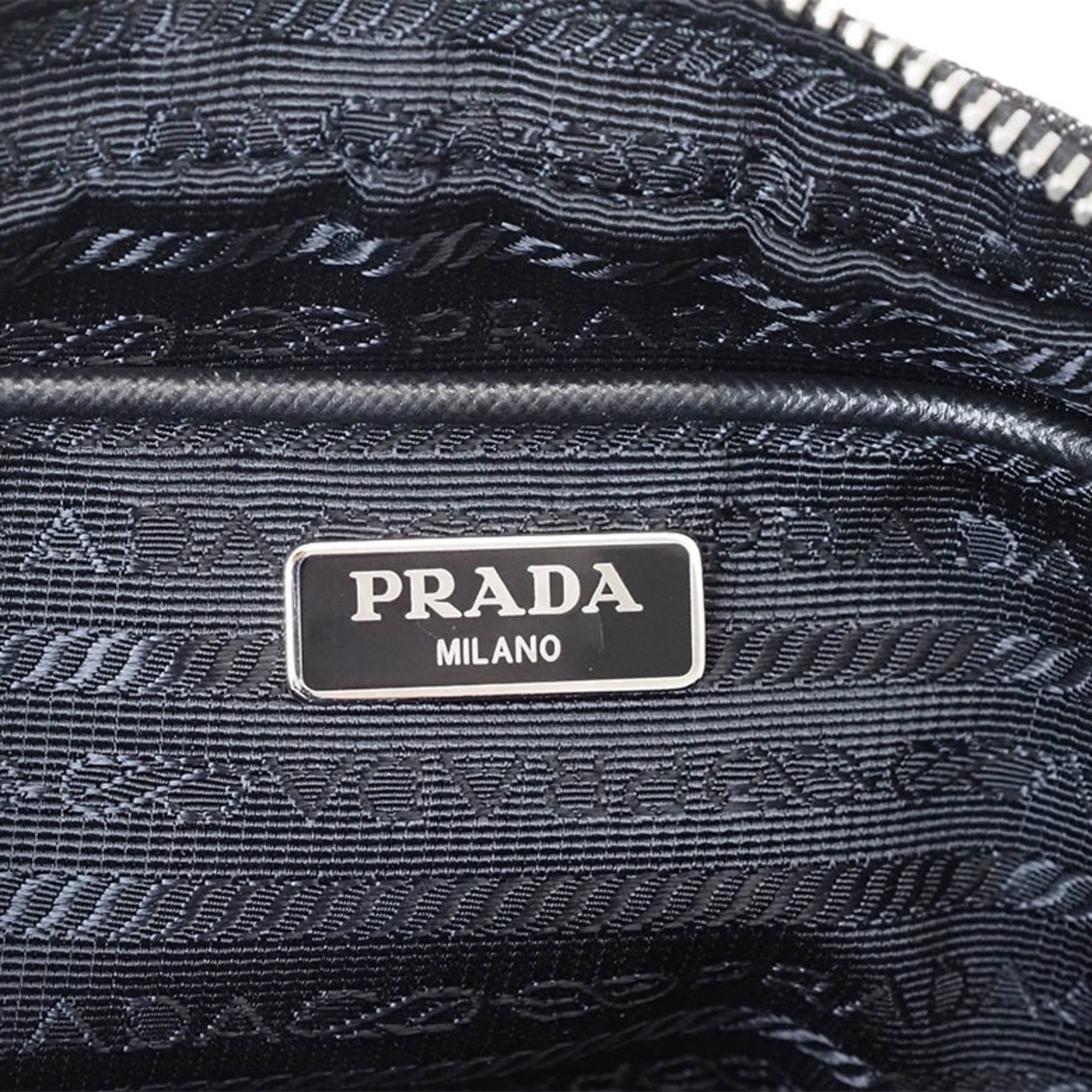Prada Black Cotton Pochette Pouch Shoulder Bag (Pre-Owned)