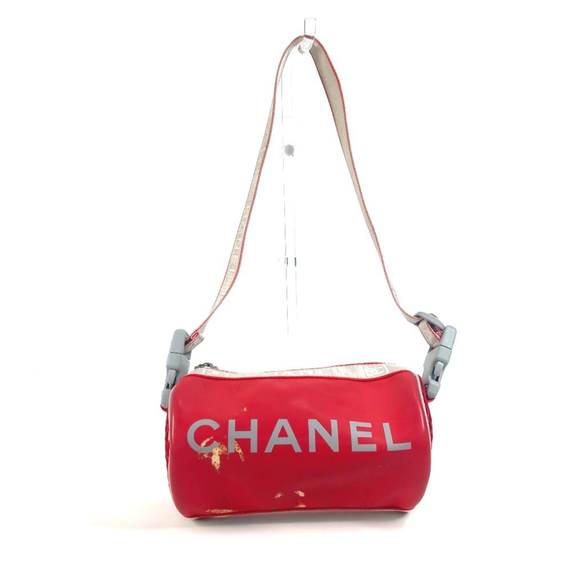 Chanel Sport Red Color White Rubber Handbag (Pre-Owned)