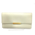 Bottega Veneta White Leather Long Wallet (Bi-Fold) (Pre-Owned)