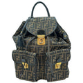 Fendi Brown Canvas Leather Backpack (Pre-Owned)