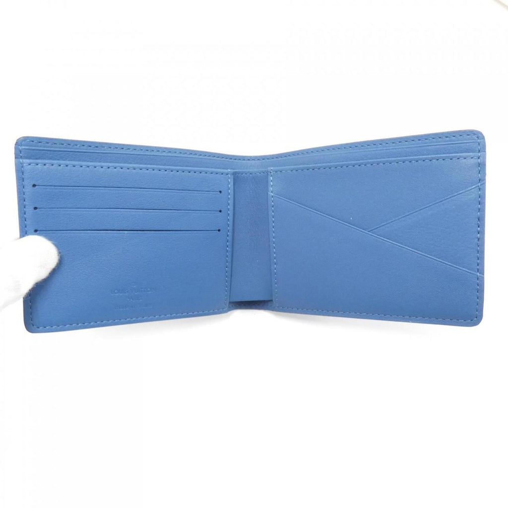 Louis Vuitton Blue Leather Long Bill Wallet (Bi-Fold) (Pre-Owned)