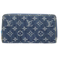 Louis Vuitton Monogram Denim Blue Monogram Monogram Denim Long Bill Wallet (Bi-Fold) (Pre-Owned)