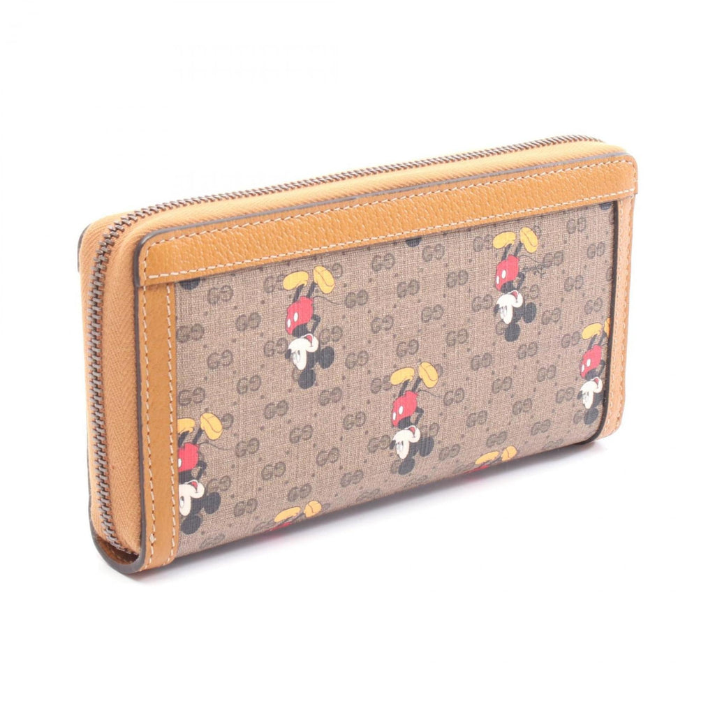 Gucci Beige Brown Multi-Color Gg Supreme Leather Long Wallet (Bi-Fold) (Pre-Owned)