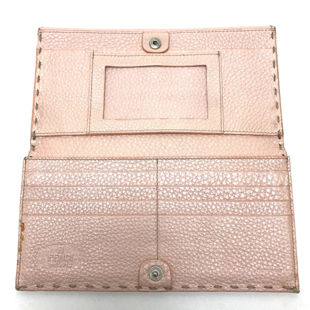 Fendi Pink Leather Long Wallet (Bi-Fold) (Pre-Owned)