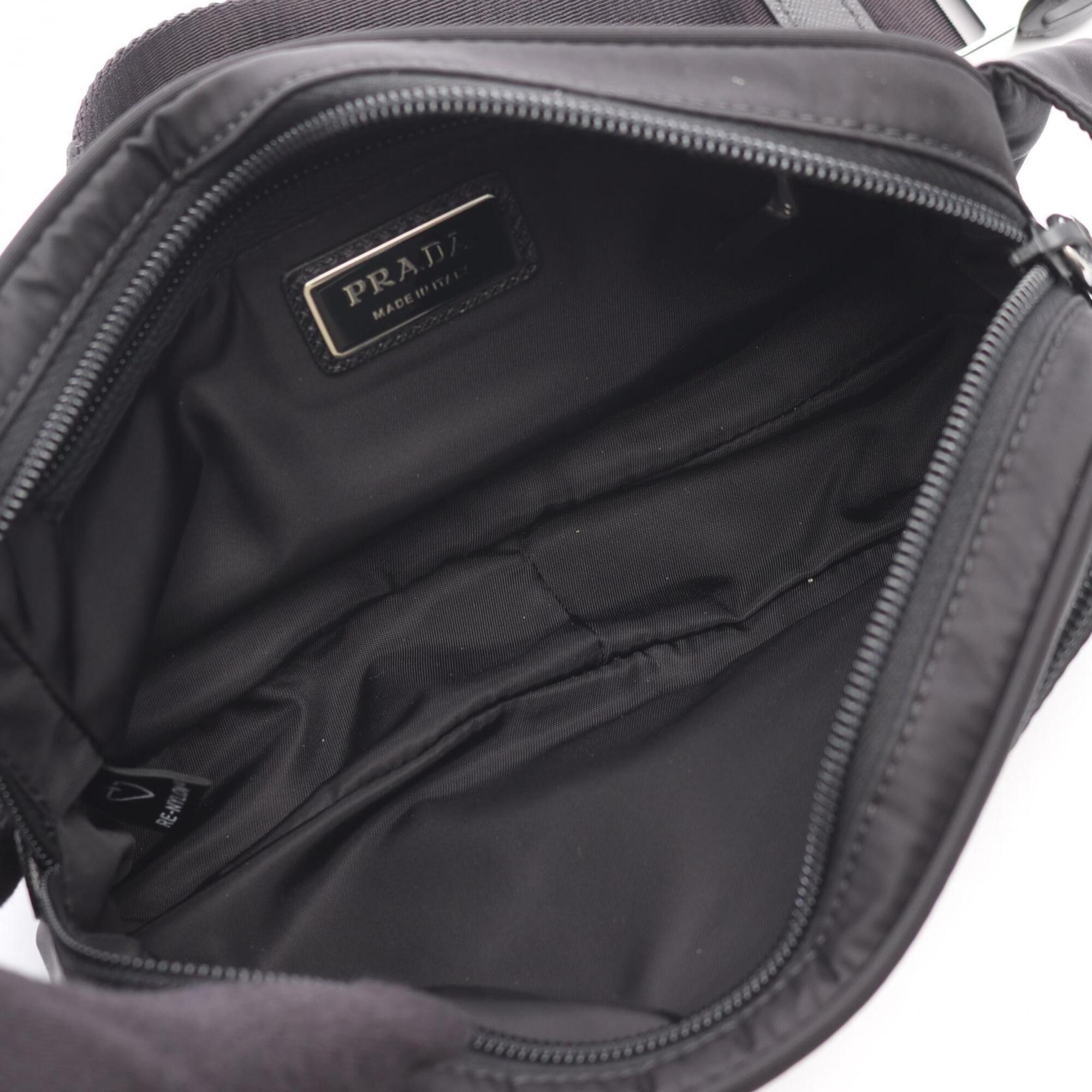 Prada Black Nylon Saffiano Triangle Fanny Pack Sling Bag (Pre-Owned)