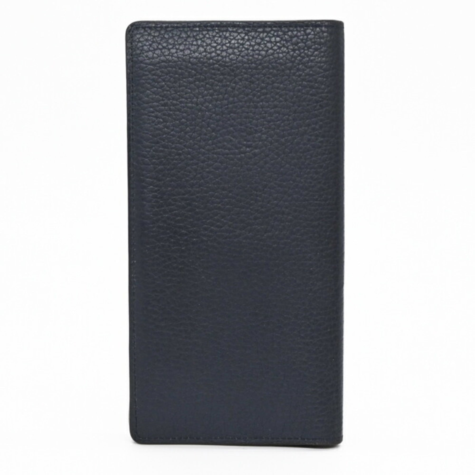 Louis Vuitton Navy Leather Long Wallet (Bi-Fold) (Pre-Owned)