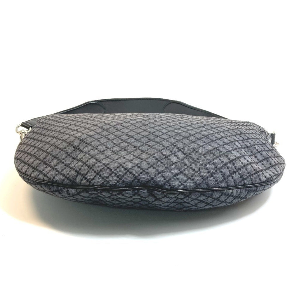 Gucci Diamante Black Gray Canvas Shoulder Bag (Pre-Owned)