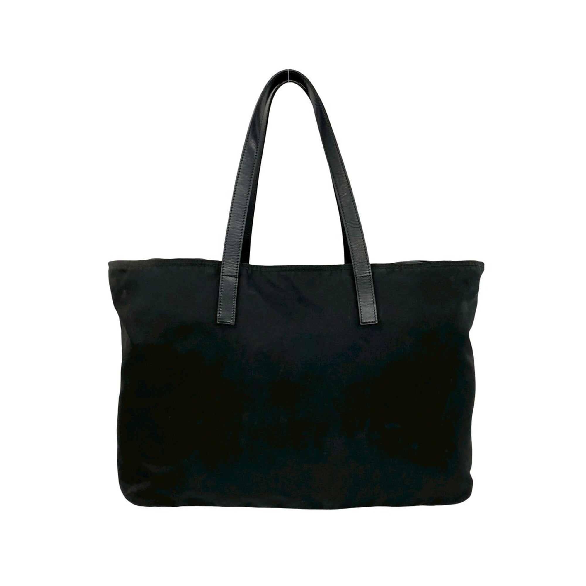 Prada Black Nylon Leather Handbag Shoulder Bag Tote Bag (Pre-Owned)