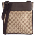 Gucci Gg Canvas Beige Brown Gg Canvas Leather Shoulder Bag (Pre-Owned)