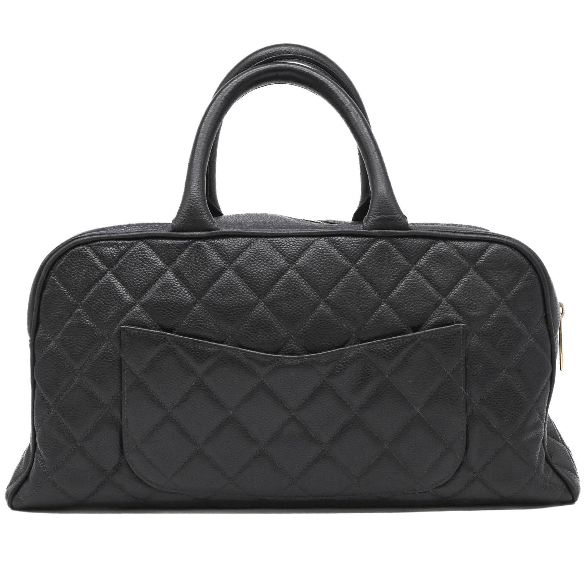 Chanel Black Grained Calfskin Handbag (Pre-Owned)