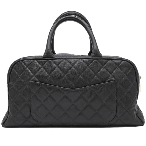 Chanel Black Grained Calfskin Handbag (Pre-Owned)