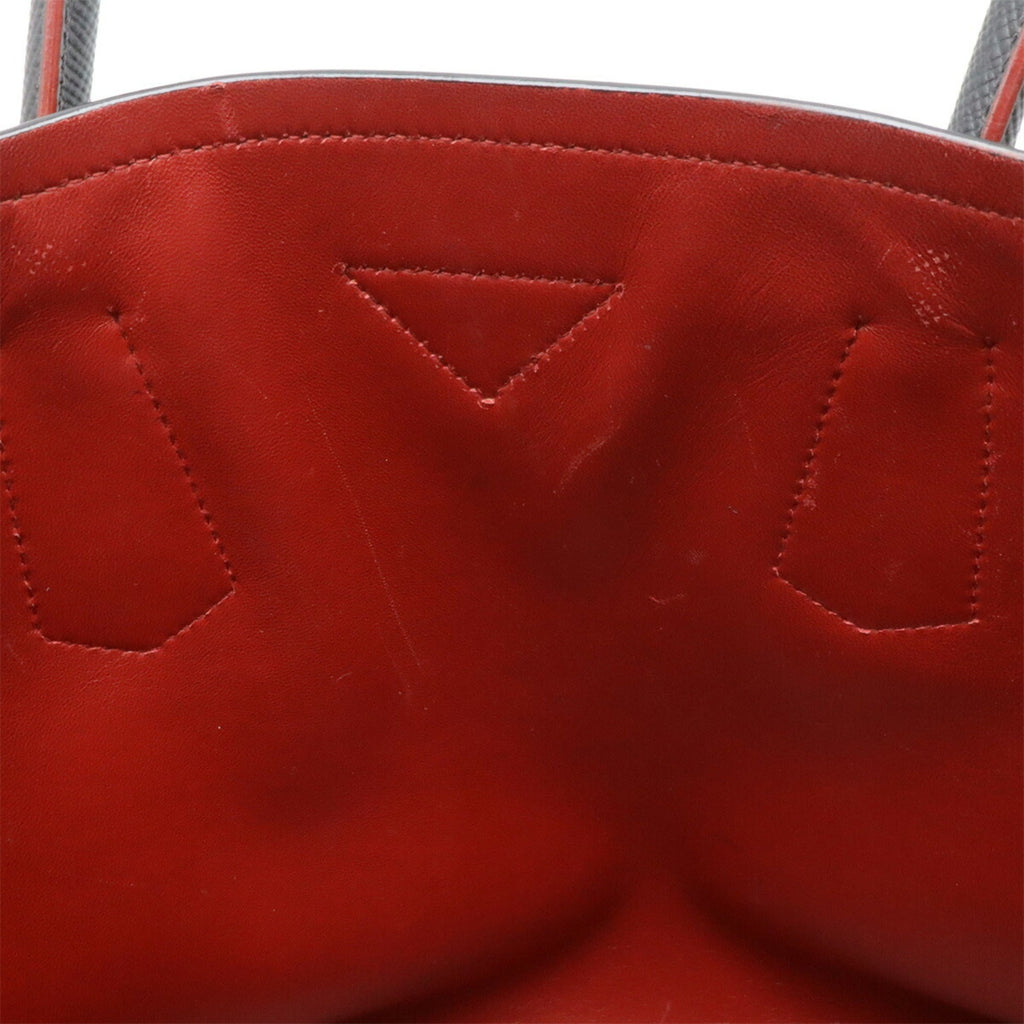 Prada Saffiano Black Nero Leather Shoulder Bag Tote Bag (Pre-Owned)