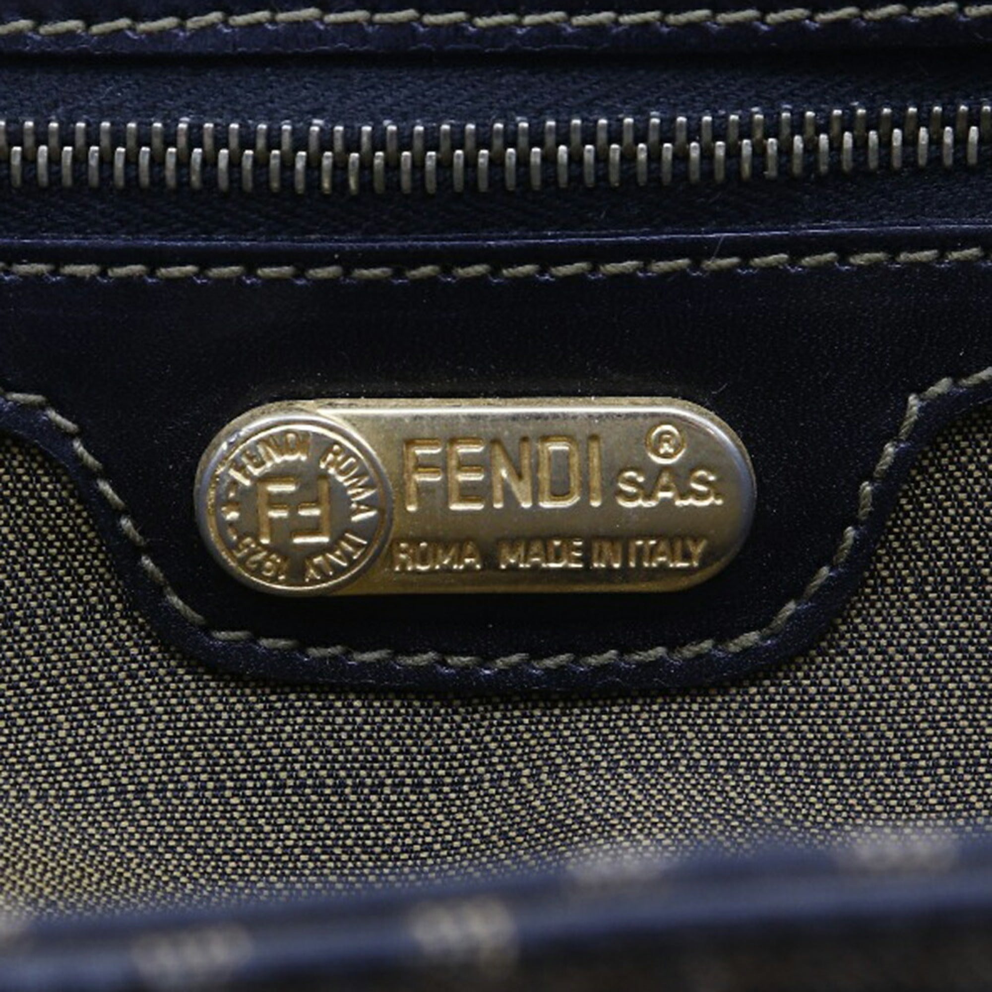 Fendi Brown Canvas Leather Backpack (Pre-Owned)