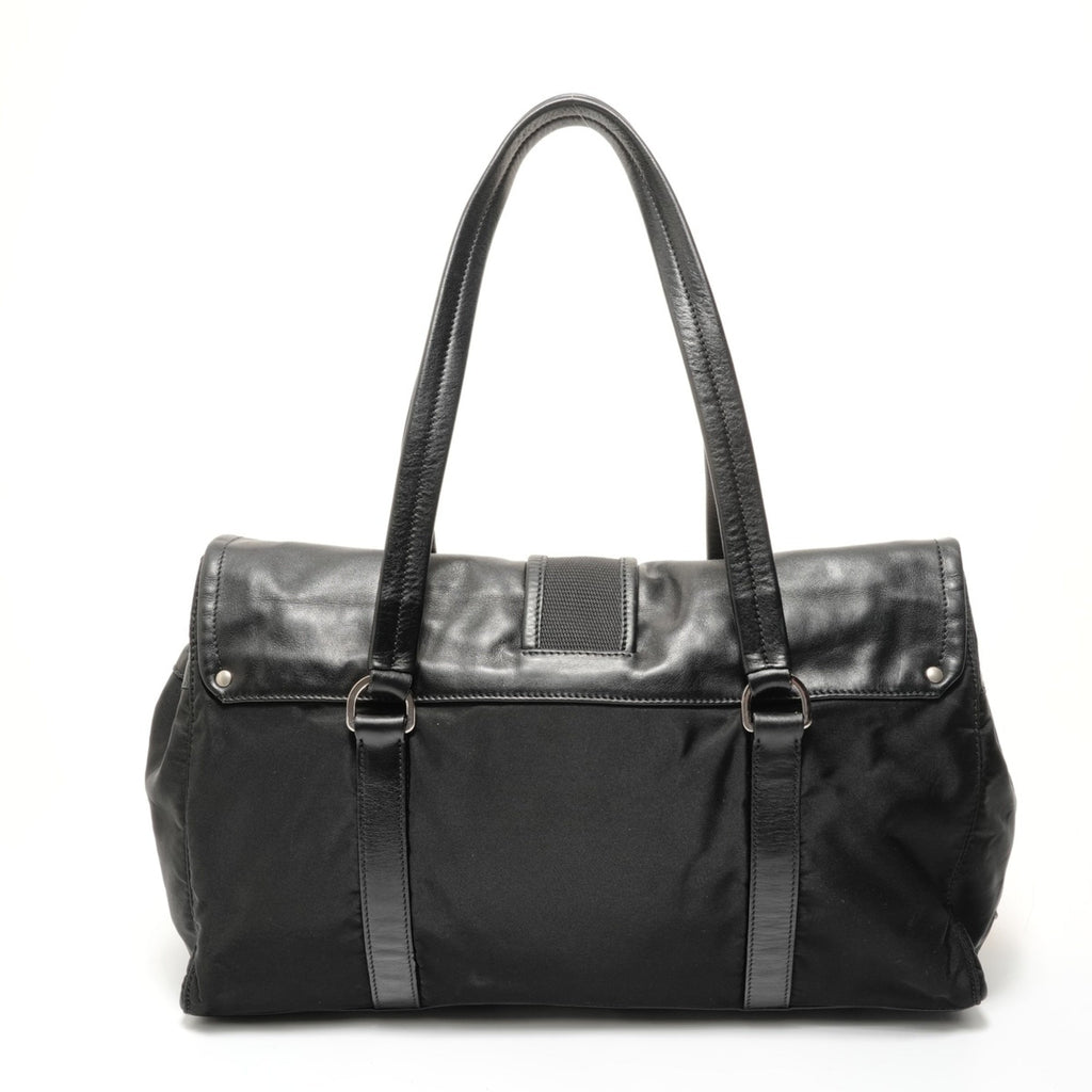 Prada Black Nylon Leather Shoulder Bag (Pre-Owned)