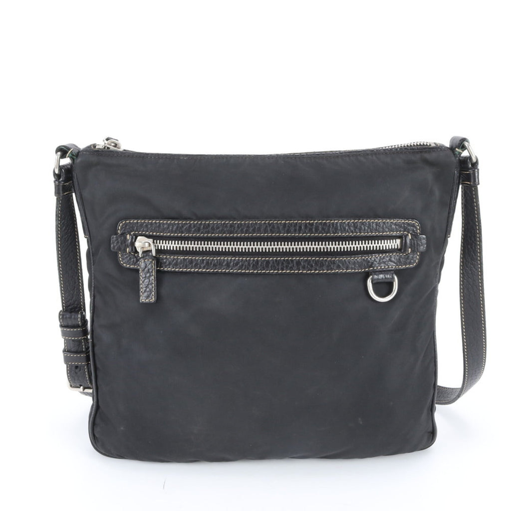 Prada Black Nylon Leather Shoulder Bag (Pre-Owned)