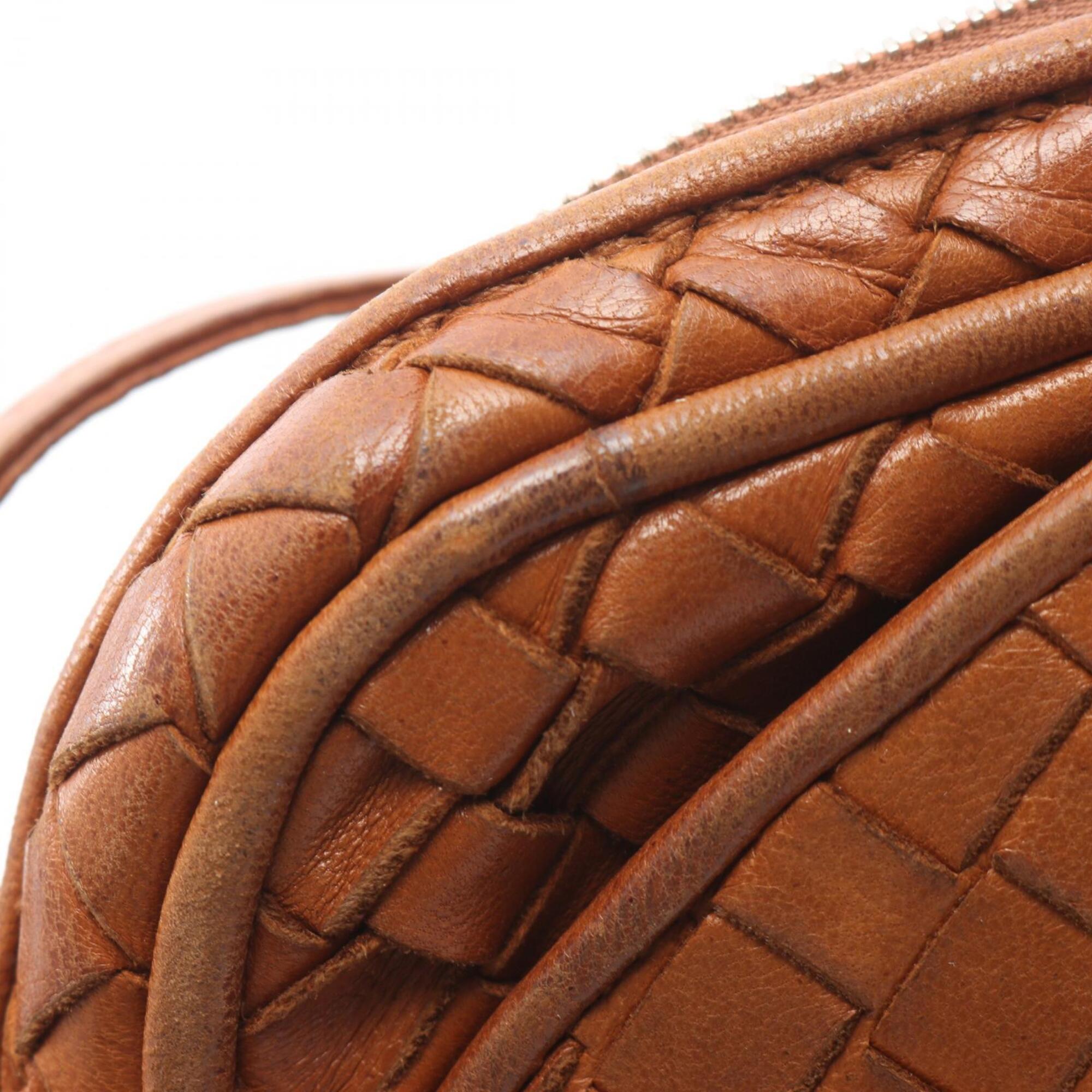 Bottega Veneta Brown Leather Handbag Shoulder Bag (Pre-Owned)