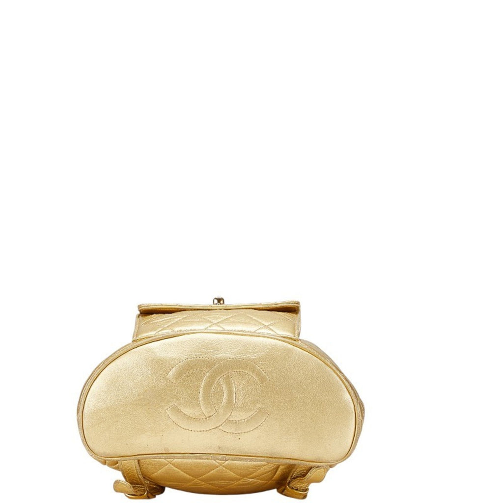 Chanel Gold Leather Backpack (Pre-Owned)