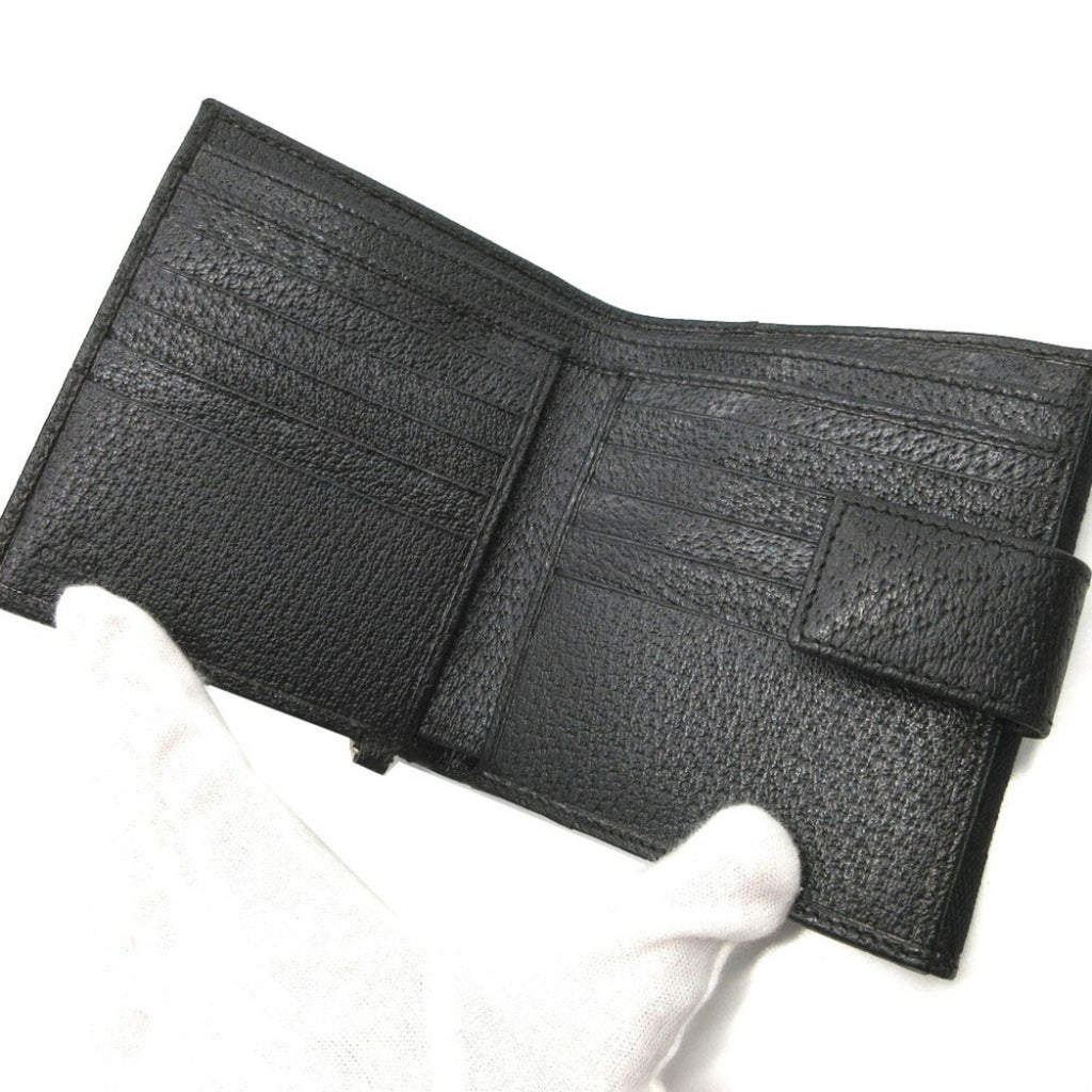 Gucci Black Gg Canvas Leather Wallet (Bi-Fold) (Pre-Owned)