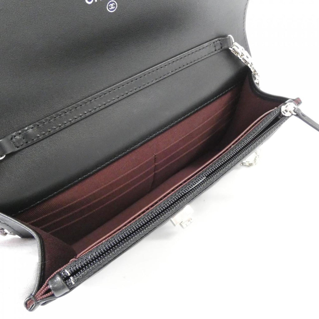 Chanel Black Leather Chain/Shoulder Wallet (Pre-Owned)