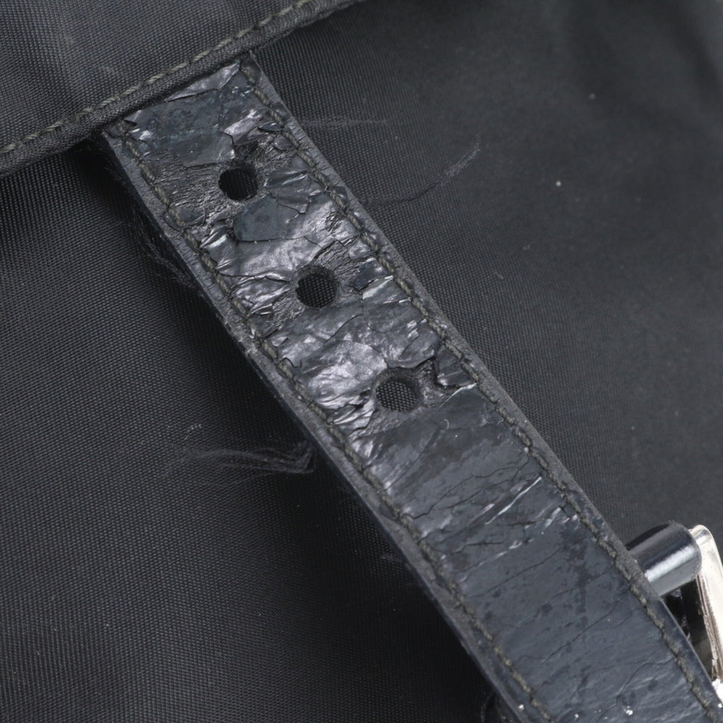 Prada Black Nylon Leather Shoulder Bag (Pre-Owned)