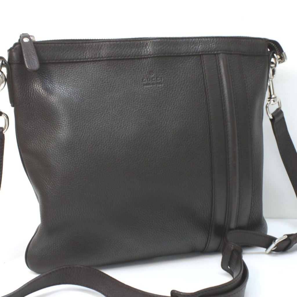 Gucci Dark Brown Leather Shoulder Bag (Pre-Owned)