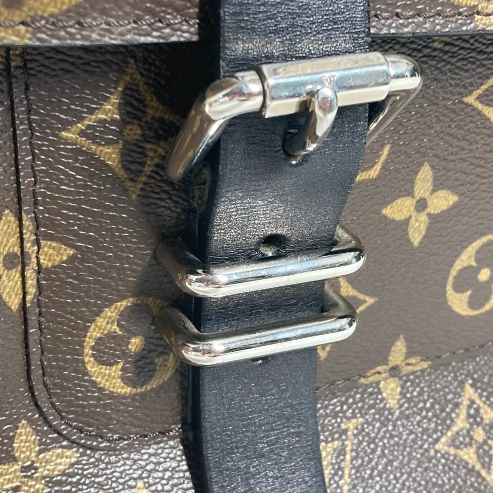 Louis Vuitton Black Brown Monogram Monogram Briefcase Handbag Tote Bag (Pre-Owned)