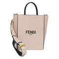 Fendi Black Light Beige Light Pink Leather Handbag Shoulder Bag (Pre-Owned)