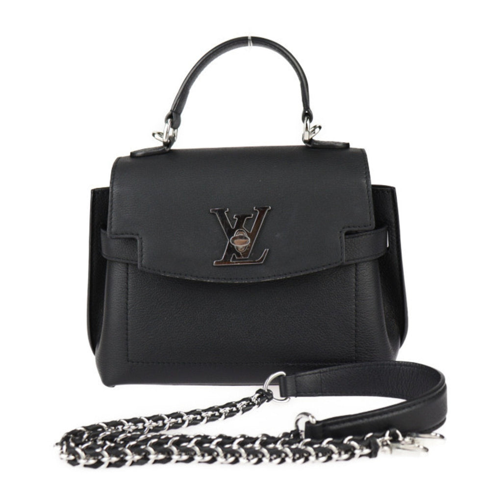 Louis Vuitton Black Leather Handbag Shoulder Bag (Pre-Owned)