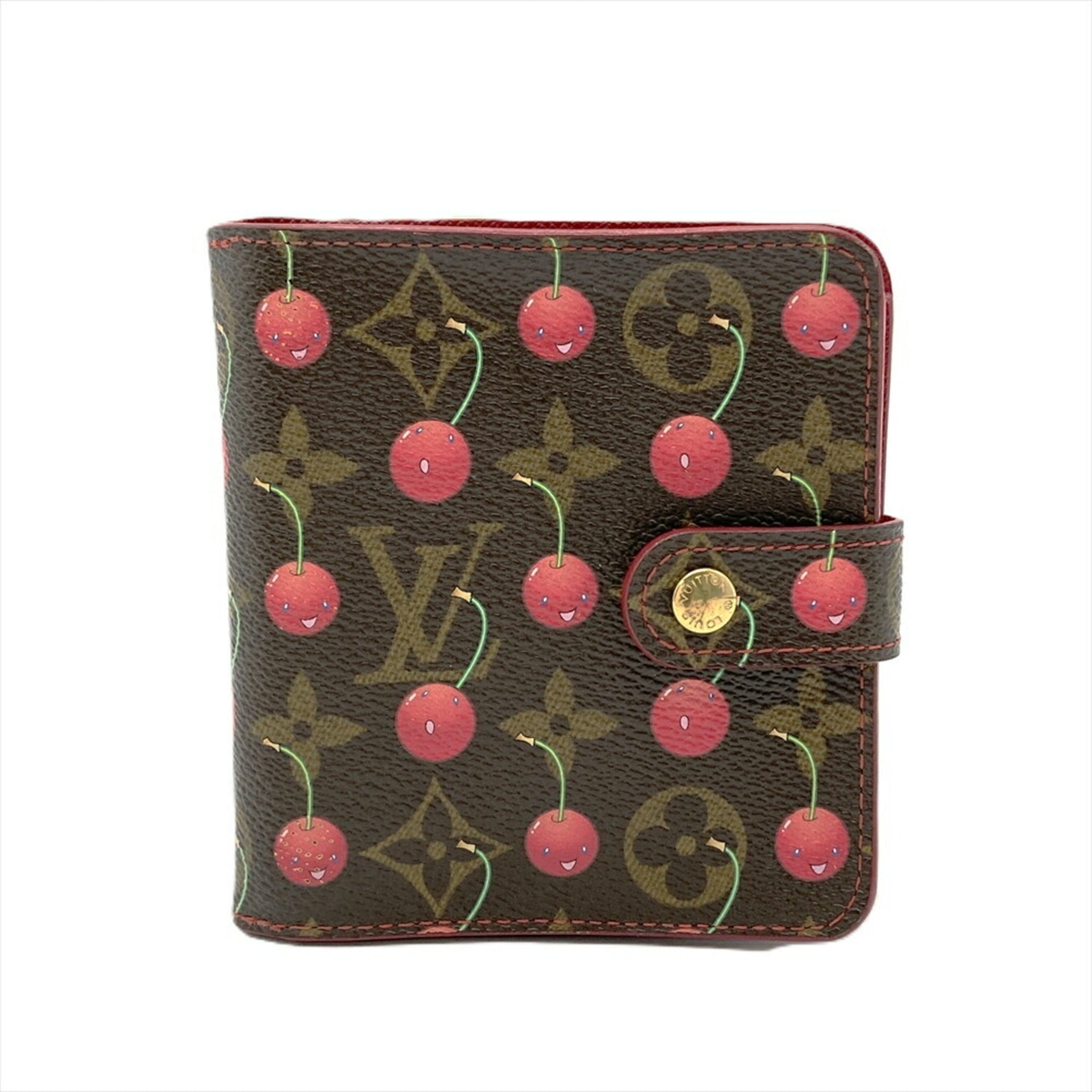 Louis Vuitton Brown Monogram Cherry Leather Wallet (Bi-Fold) (Pre-Owned)
