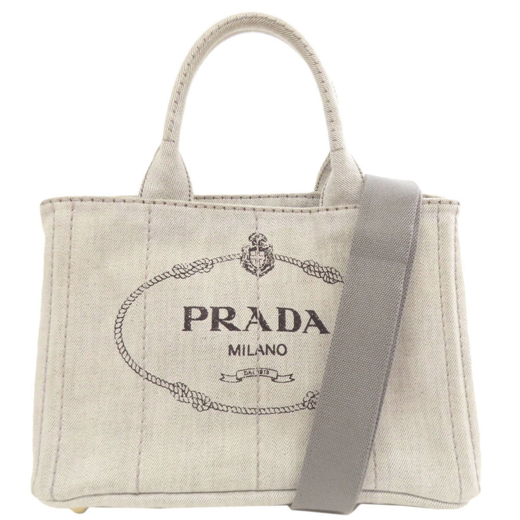 Prada Gray Denim Handbag (Pre-Owned)