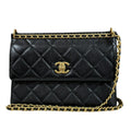 Chanel Black Caviar Leather Shoulder Bag (Pre-Owned)