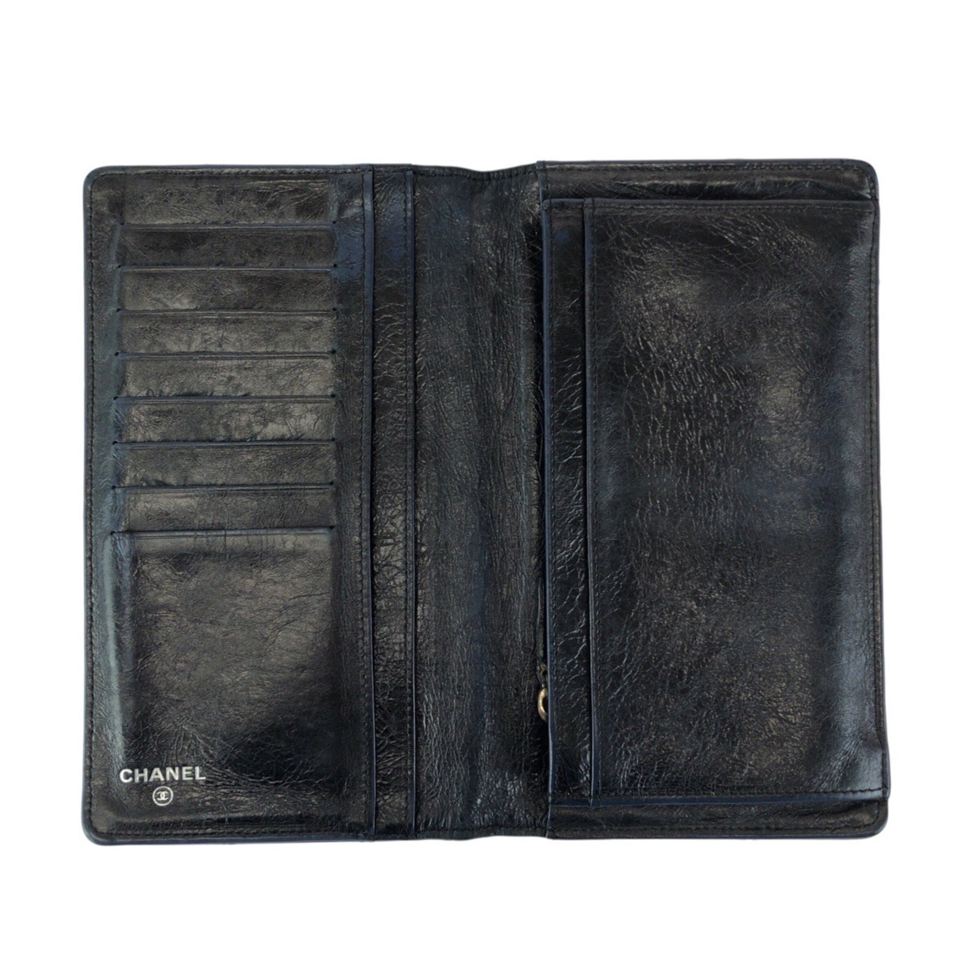 Chanel Navy Leather Wallet (Bi-Fold) (Pre-Owned)